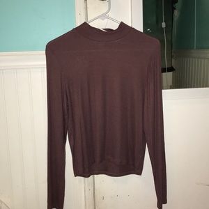 Maroon mock neck shirt